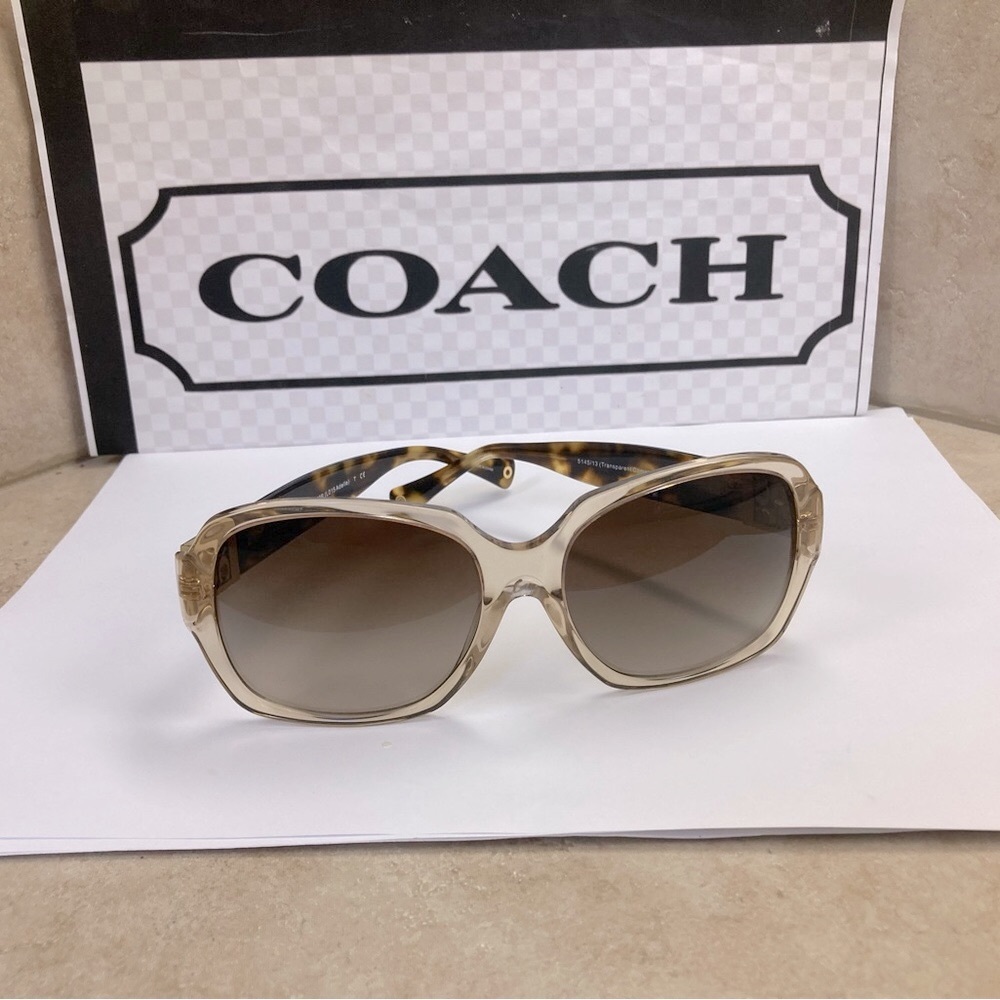 New Coach HC8013B L015 5145/13 Adelle Transparent Camel Sunglasses